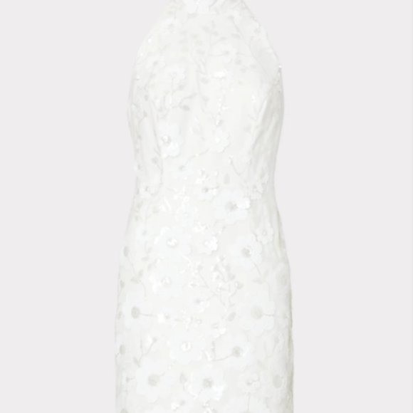 NEW Milly Harriet Floral Cascading Sequins Dress White (BRAND NEW; NEVER WORN)